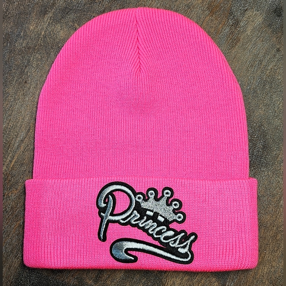 country Journey Boutique Accessories - NWT Pink Beanie With Princess Patch